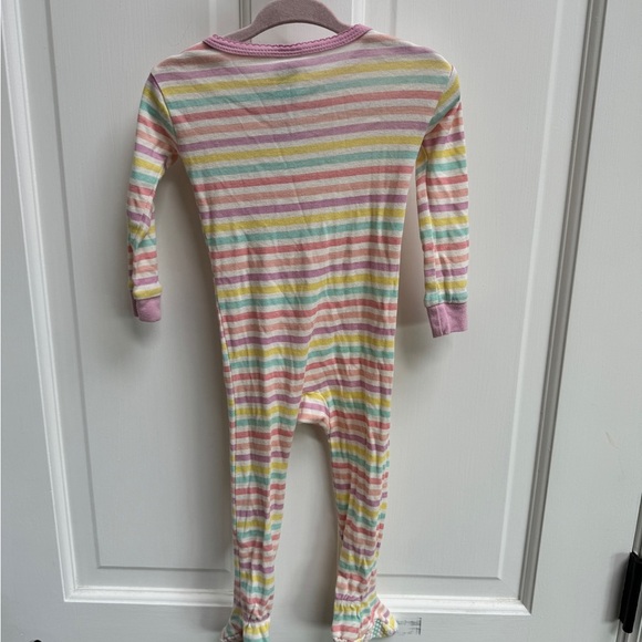 Gerber 12M Girls Pastel Striped Long Sleeve Onesie Footie Pajamas - Picture 4 of 4